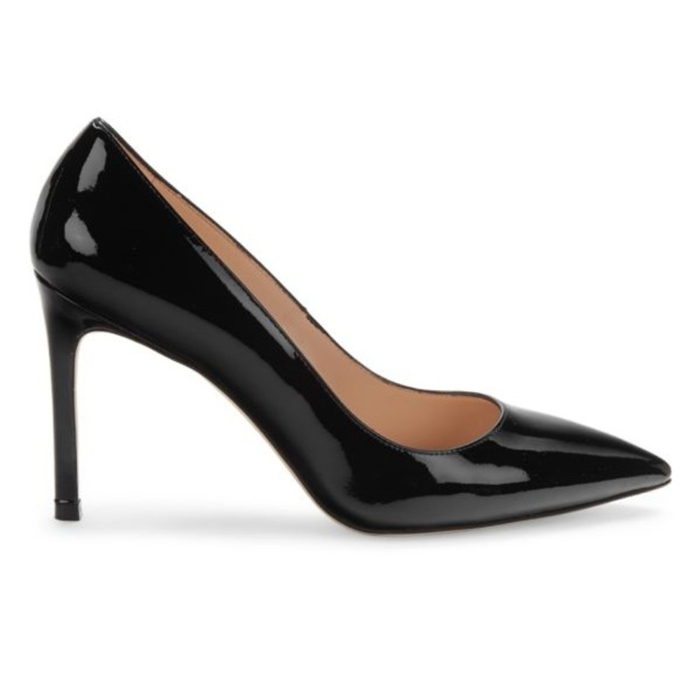 Stuart Weitzman New Leigh 95 Patent Leather Pumps Heels Black Women’s Size 5 - Picture 2 of 10